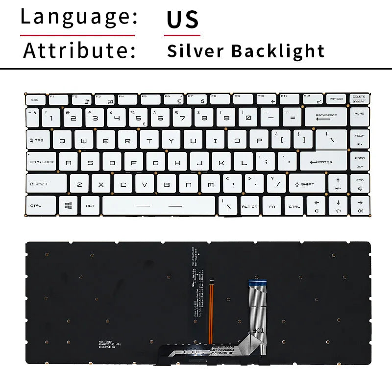 US Russian Laptop Keyboard With Backlight For Msi GF65 GF63 PS63 PS42 8RD/E MS-16R2 MS-16R3 MS-16Q4 MS-16W1 GS65 Stealth 8RE/F
