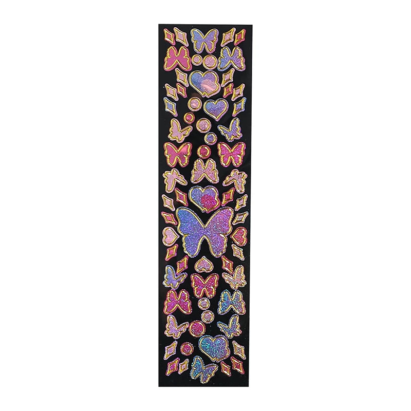 8 Designs 1 Pc/bag Ins Style Shining Phnom Penh Series Pvc Glitter Bronzing Hand Account DIY Decor Collage Material Stickers