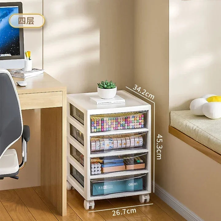 Moisture Proof File Cabinet for Students Office Storage Bin Anti Slip A4 Drawer Wear Resistant Stationery Rack Durable