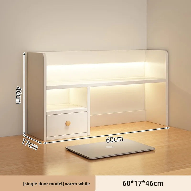 Firm Desktop bookshelf shelf bedroom office table small multi-layer shelf living room desk storage simple bookcase