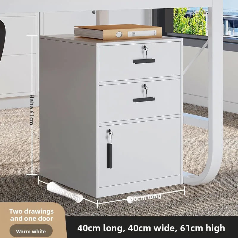 File cabinet with lock Office wooden mobile storage cabinet Drawer cabinet with wheel