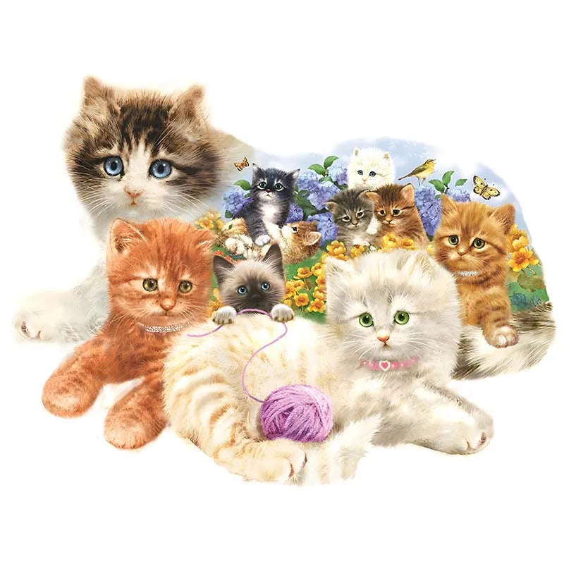 Cat Wooden Jigsaw Puzzles, Advanced Puzzle with Beautiful Gift Package, Unique Shaped Pieces, Best Gifts Family Game Home Decor