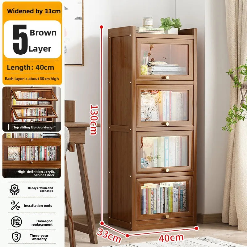 Firm Household Simple Bookshelf Shelf Floor-to-ceiling Children's Study Bookcase Wall Storage Cabinet