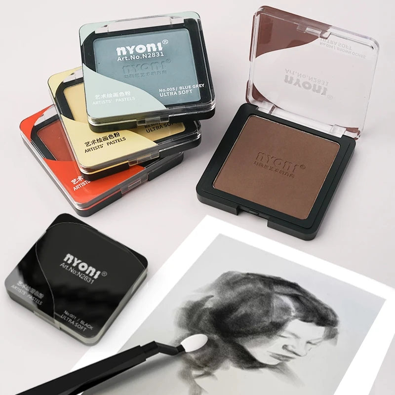 NYONI Professional Ultra Soft Artist Pastel Graphite And Charcoal Drawing Color Sketching Powders Blendable Finest Pigment