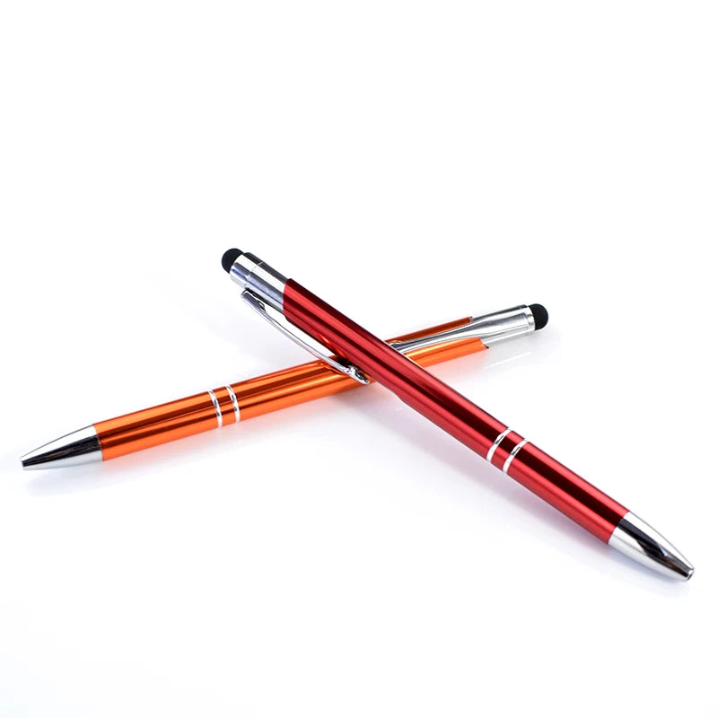 5Pcs Customized Logo Metal Ballpoint Pen Personalized Engraving Name Student Teacher Gift TouchScreen Stationery Office Supplies