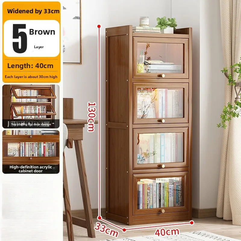 Firm Household Simple Bookshelf Shelf Floor-to-ceiling Children's Study Bookcase Wall Storage Cabinet
