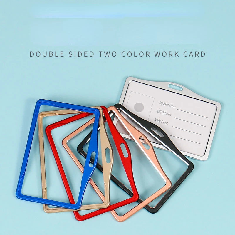 Metal Work Card Holder with Retractable Chest Pocket Clip Lanyard Badge Holder Reels ID Tag Name Badge Pass Card Sleeve Case