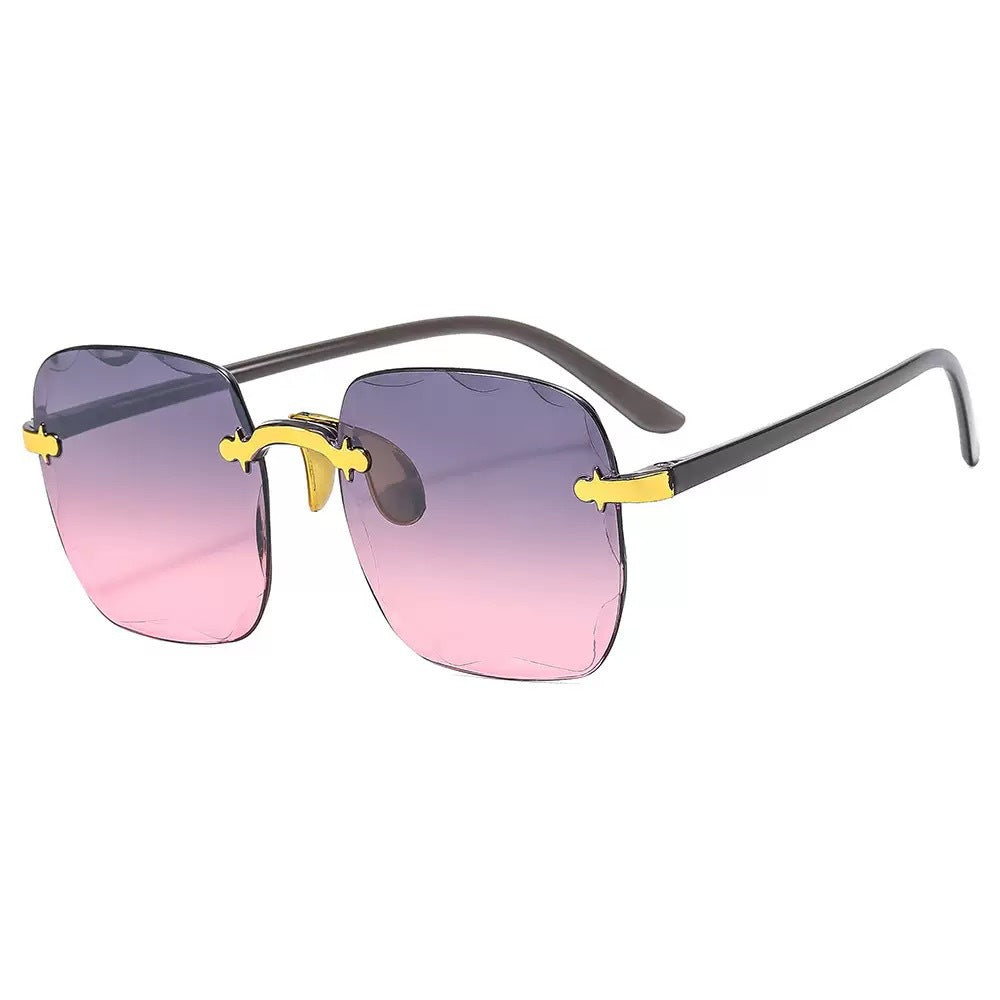 Frameless Trimmed Square Sunglasses For Women Trendy Gradient Color
